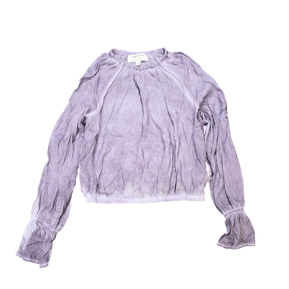 Cloth & Stone Anthropologie Tencel Blouse Women's Size XS Lavender Acid Wash
